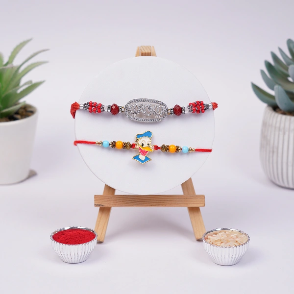 Traditional and Kids Rakhi Combo for Brothers