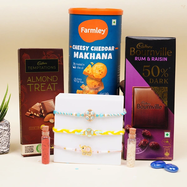 Premium Rakhi Healthy Snacks and Chocolate Hamper