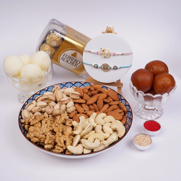 Luxury Dry Fruit & Designer Rakhi Celebration Hamper