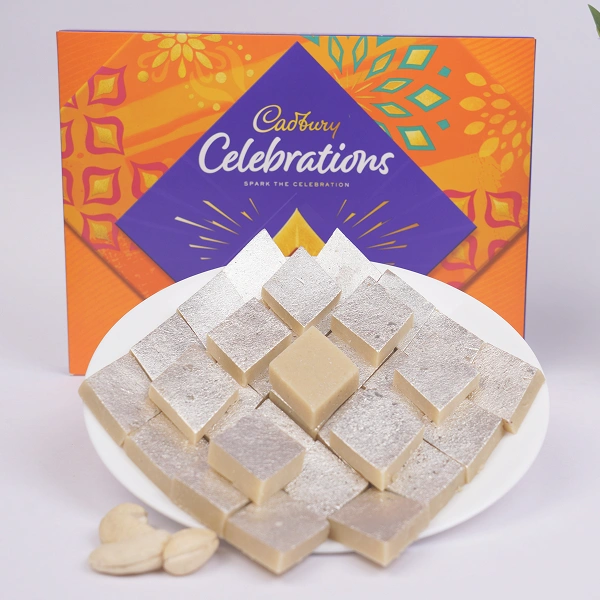 Rakhi Celebration Gift Hamper with Kaju Katli