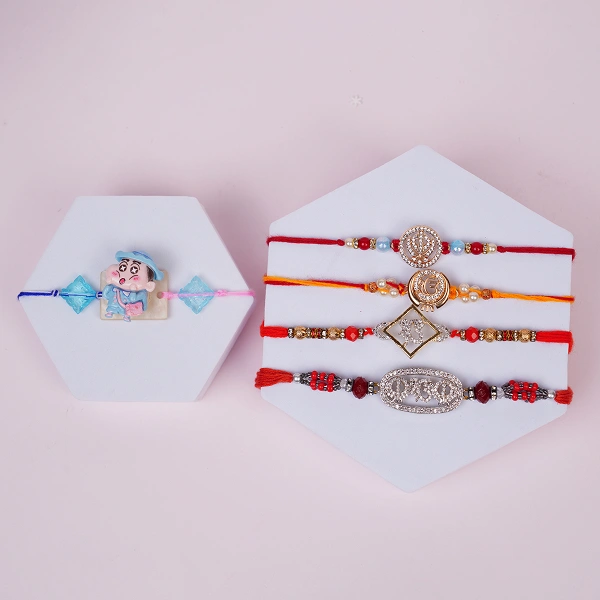 Happy Brothers Rakhi Set of 5 with Shinchan Special