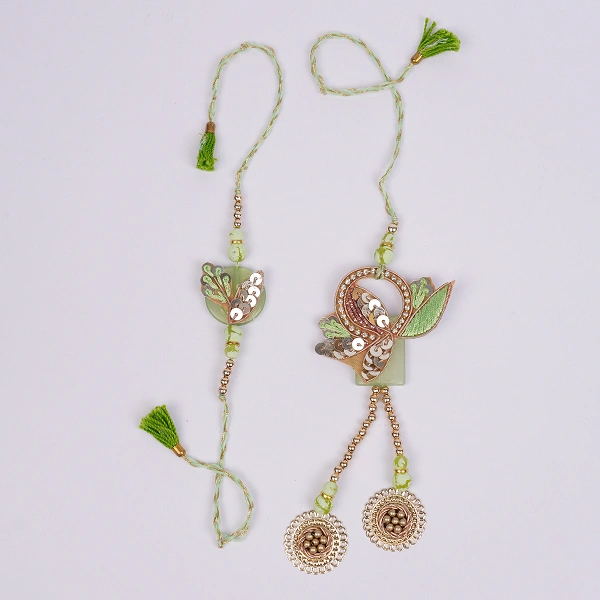 Mint Leaf Bhaiya Bhabhi Rakhi Set