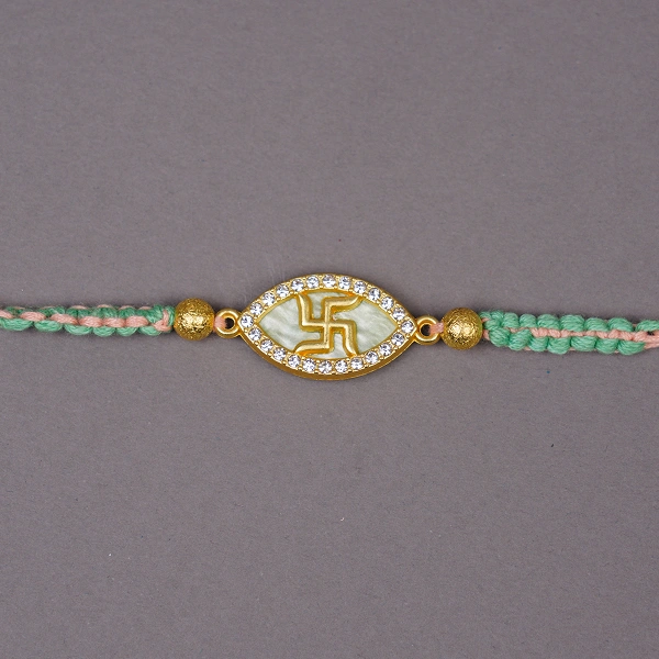 Traditional Shubh Kalash and Swastik Rakhi Combo