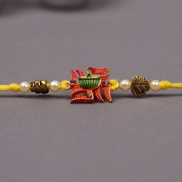 Traditional Shubh Kalash and Swastik Rakhi Combo