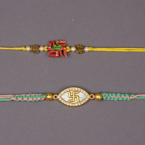 Swastik Rakhi Set with Ferrero Rocher