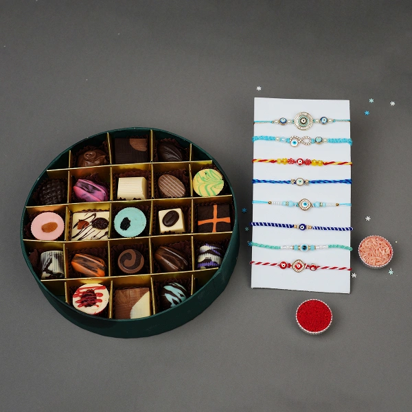 Celebration Rakhi Set of 8 with Chocolates