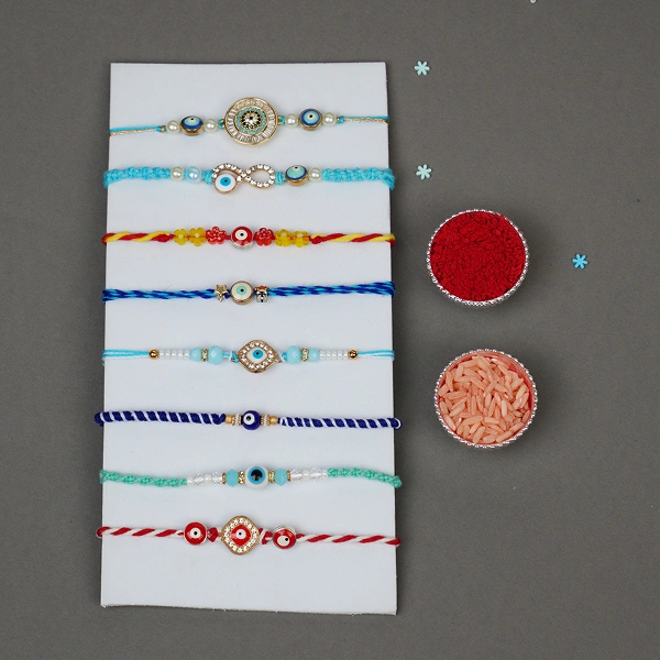 Celebration Rakhi Set of 8 with Chocolates