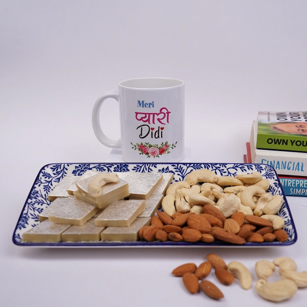 Kaju Katli Dry Fruit Gift Box with Printed Mug