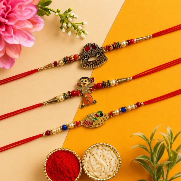 Playful Designer Kids Rakhi Combo Set for Brother