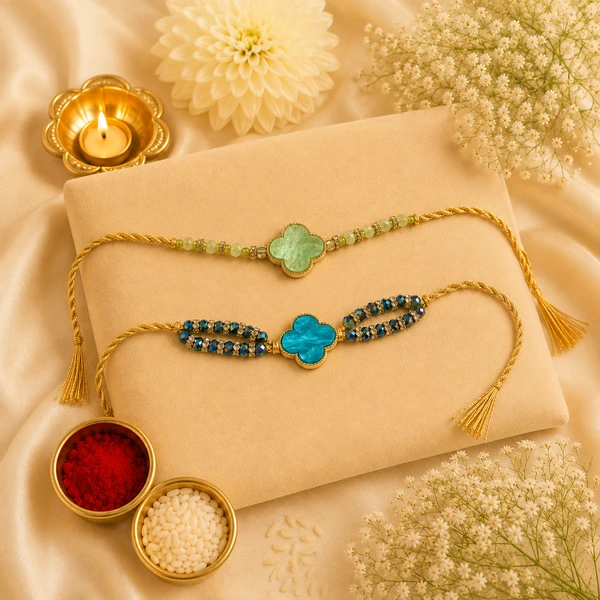 Beautiful Clover Charm Rakhi Set of 2