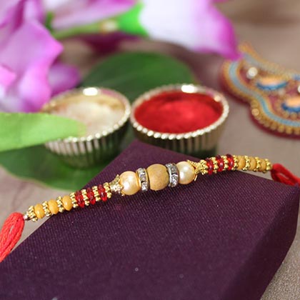 Golden Beaded Rakhi