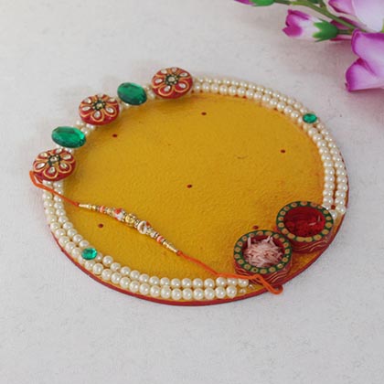 Pearly Thali with Rakhi