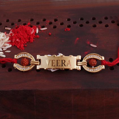 Designer Golden Veera Rakhi