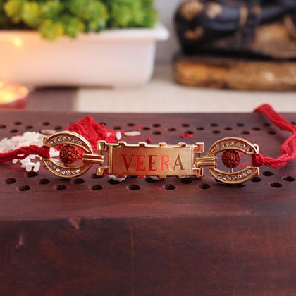 Designer Golden Veera Rakhi