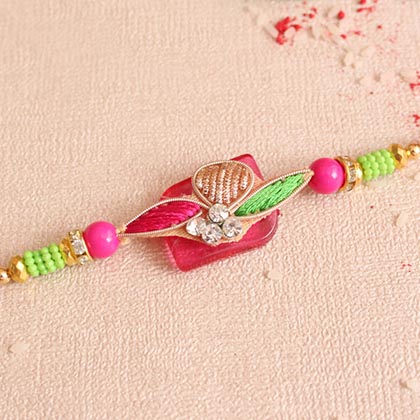 Pink & Green Zardosi Rakhi