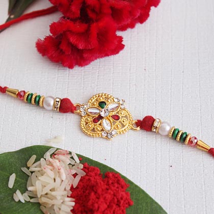Designer Golden Rakhi