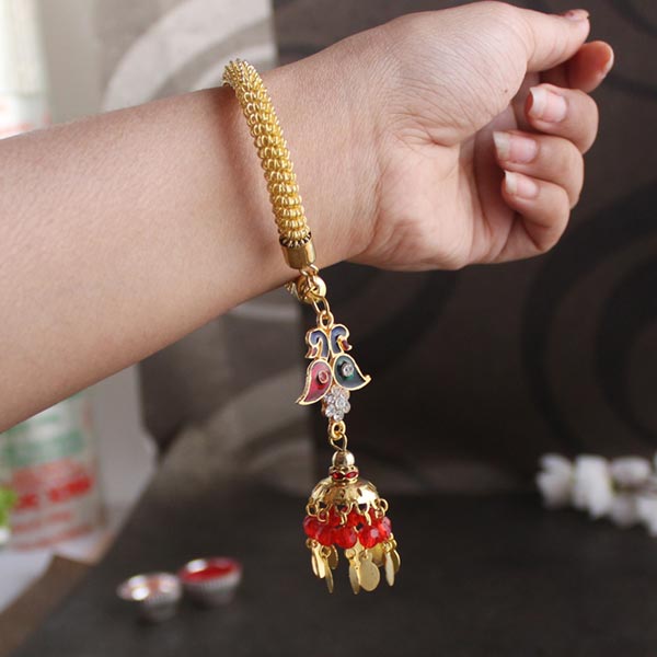 Stone Studded Lumba Rakhi Bracelet