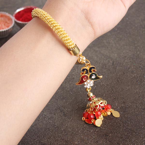 Stone Studded Lumba Rakhi Bracelet