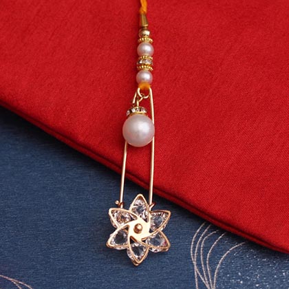 Floral Broach Lumba Rakhi