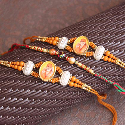 Set of 3 divine beaded Rakhi