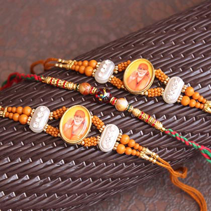 Set of 3 divine beaded Rakhi