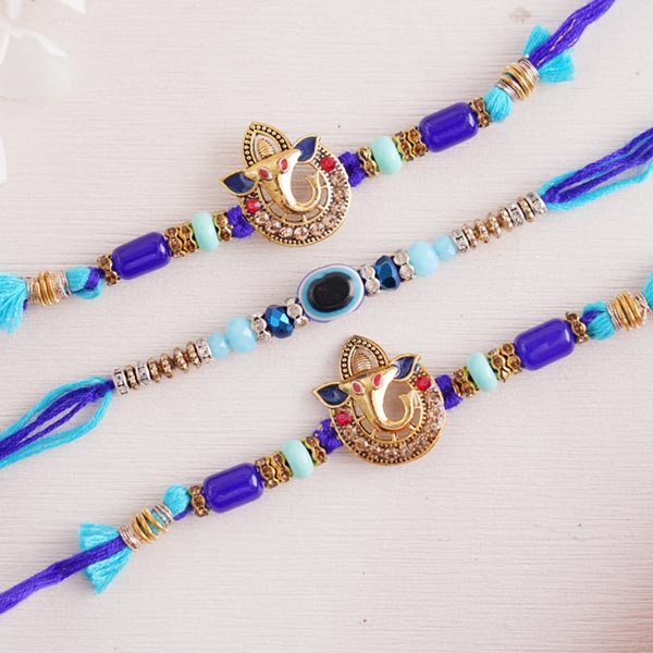 Set of 3 designers beaded Rakhi