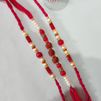 Antique set of 3 designer Rakhi