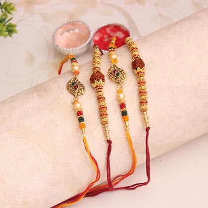 Divine set of 4 classy Rakhis