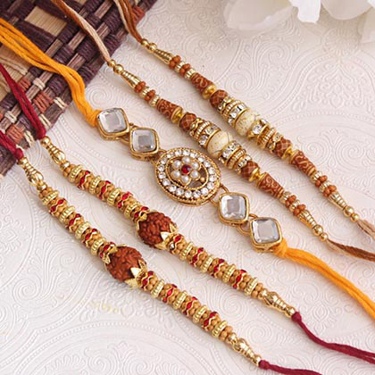 Set of 5 delightful Rakhis