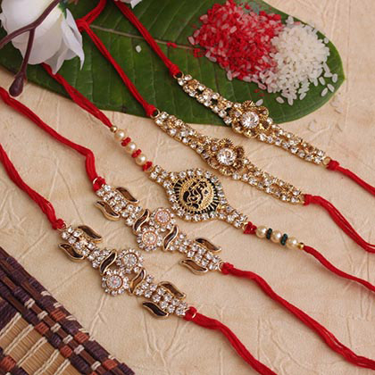 Propitious alluring Rakhi set of 5