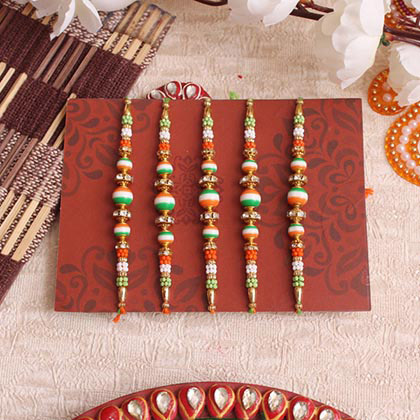 Set of 5 Tricolor Rakhi