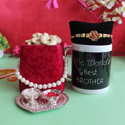 Affectionate Rakhi with Dry Fruit Combo