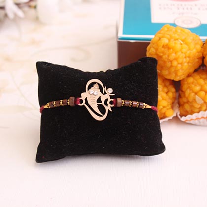 Ganpati Rakhi with Moti Boondi Laddoo