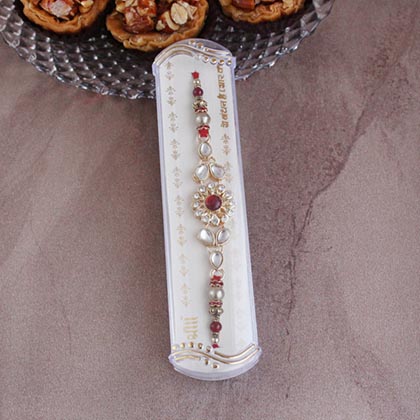 Aesthetic Kundan Rakhi with Badam Tart