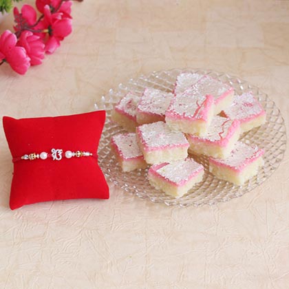 Delicious Coconut Barfi with Rakhi