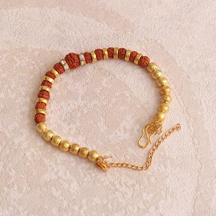 Rudraksha Rakhi with Cashew & Sweets