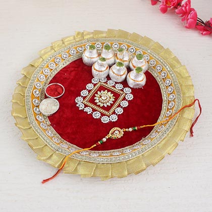 Traditional Rakhi Thali with Delectable Sweets