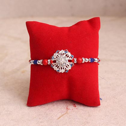 Silver Rakhi & Photo Mug Combo