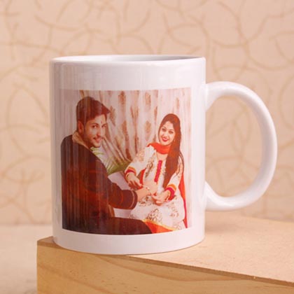 Personalized Mug & Stone Rakhi Hamper
