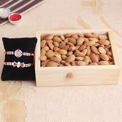 Silver Rakhis with Almonds
