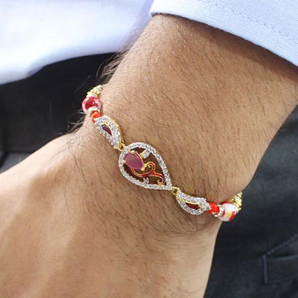 Enticing AD Stone Rakhi