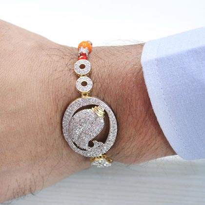 Alluring AD Stone Rakhi