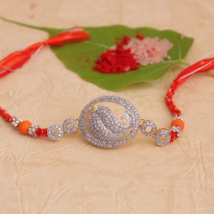 Alluring AD Stone Rakhi