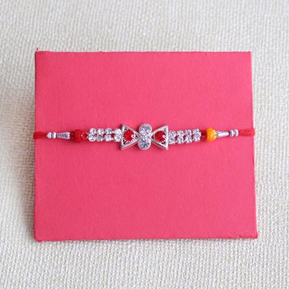 Silver Rakhi with Haldiram Coconut Cookies