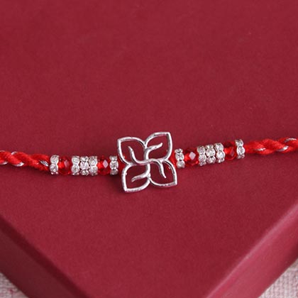 Designer Silver Swastika Rakhi