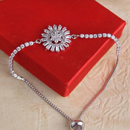 Floral Bracelet AD Rakhi