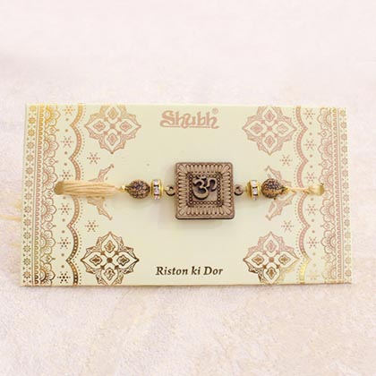 Wooden Om Rakhi Hamper