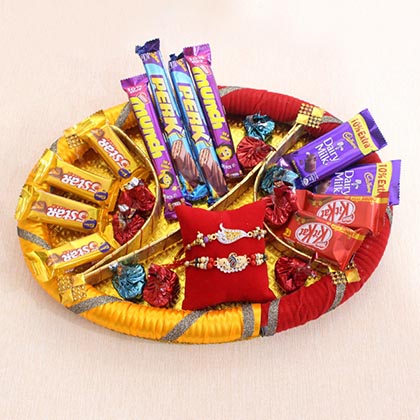 Golden Rakhis Chocolate Hamper