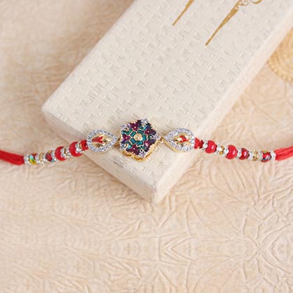 Meenakari Designer Rakhi with Sweets
