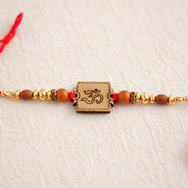 Wooden Om Rakhi